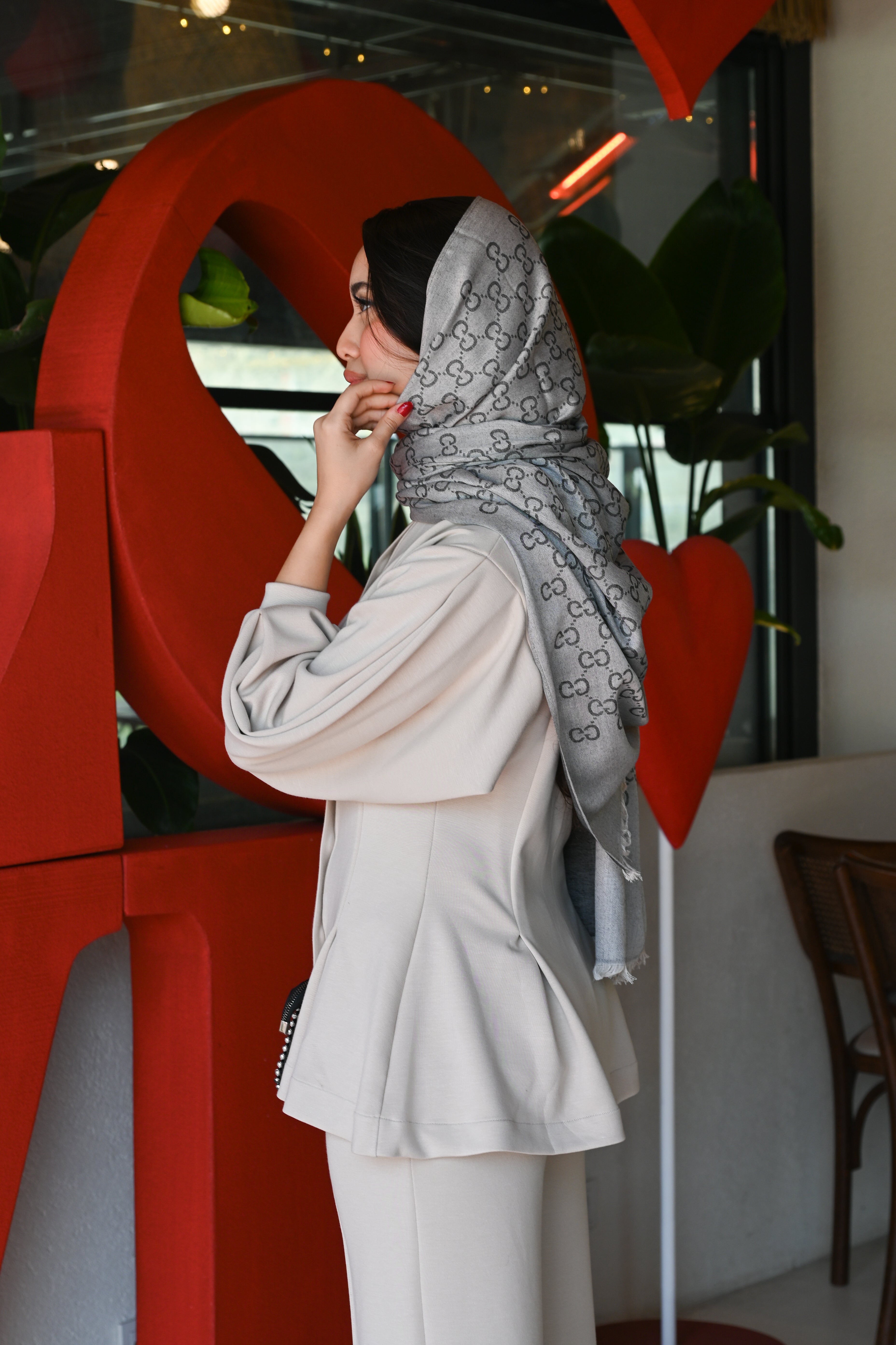 Krem  Rengi Düğme Detaylı  Lavin Takım