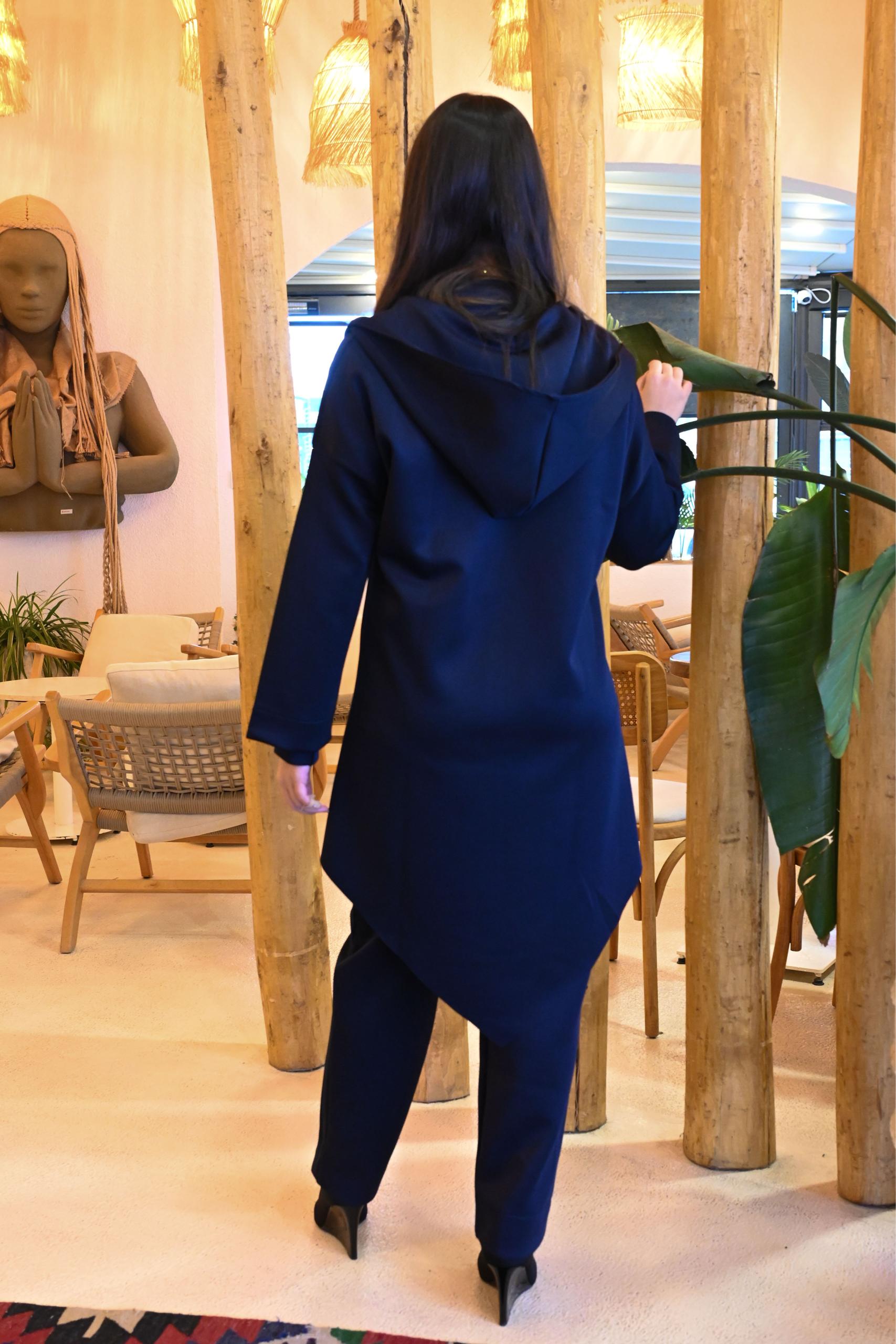 Broş Detaylı Asimetrik Kesim İkili Takım