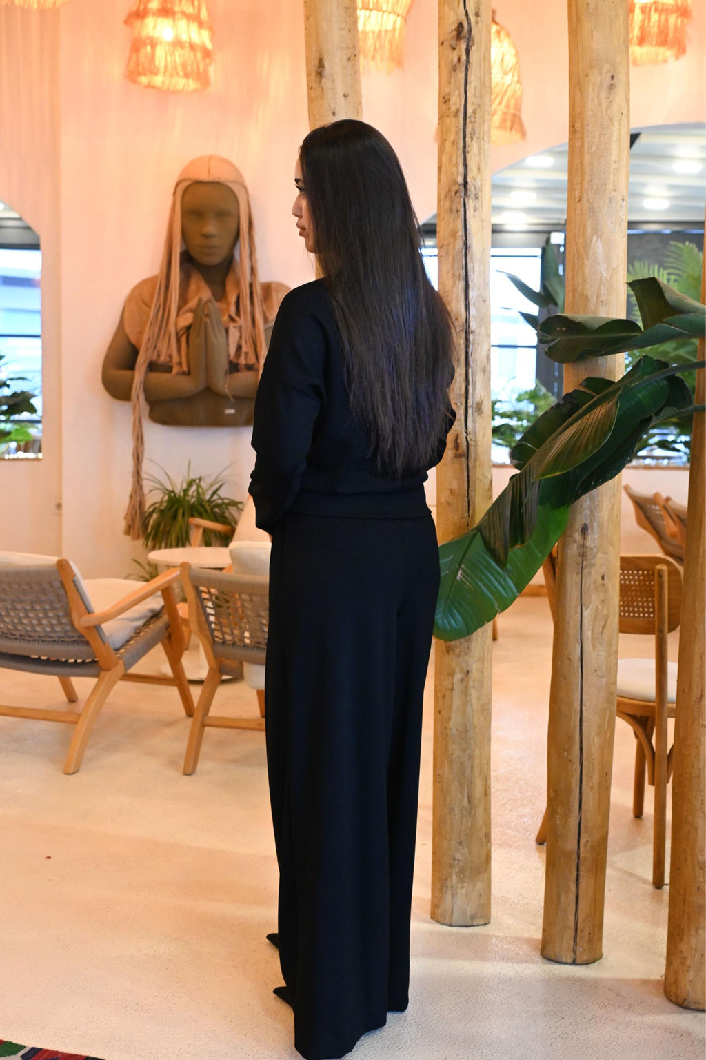 Taş Detaylı Bluz & Pantolon ikili Takım